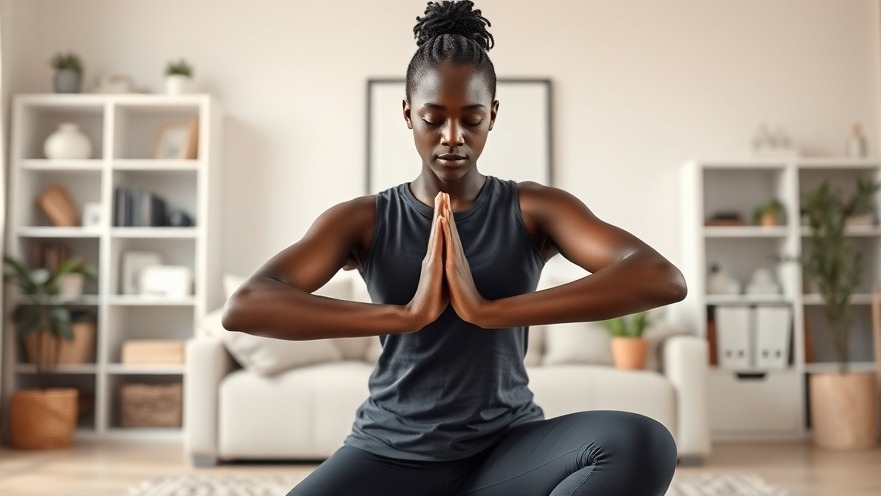 Black woman practicing yoga for joint health and knee pain relief.