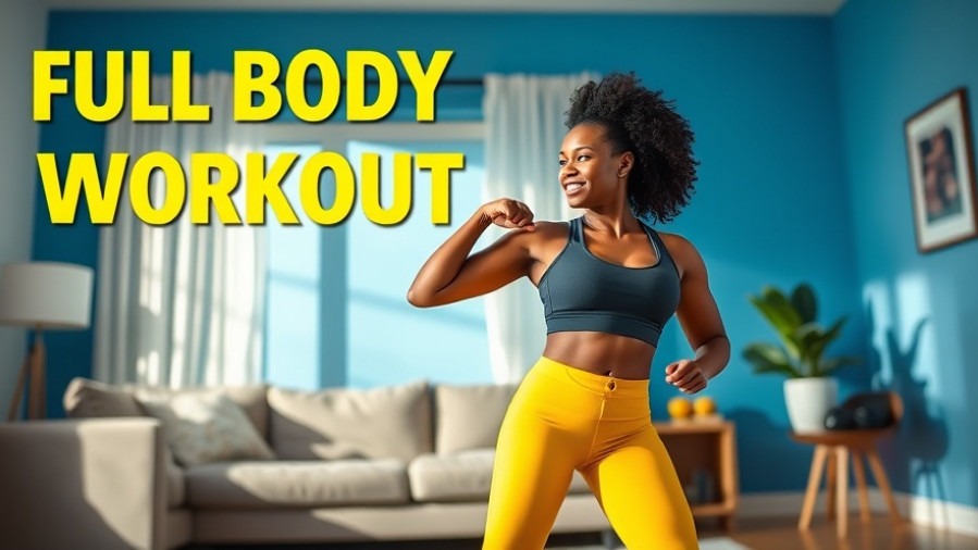 Confident Black woman doing a quick workout in her vibrant living room.