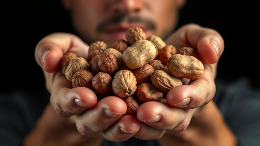Individual holding various nuts, showcasing health benefits of nuts and dietary protein.