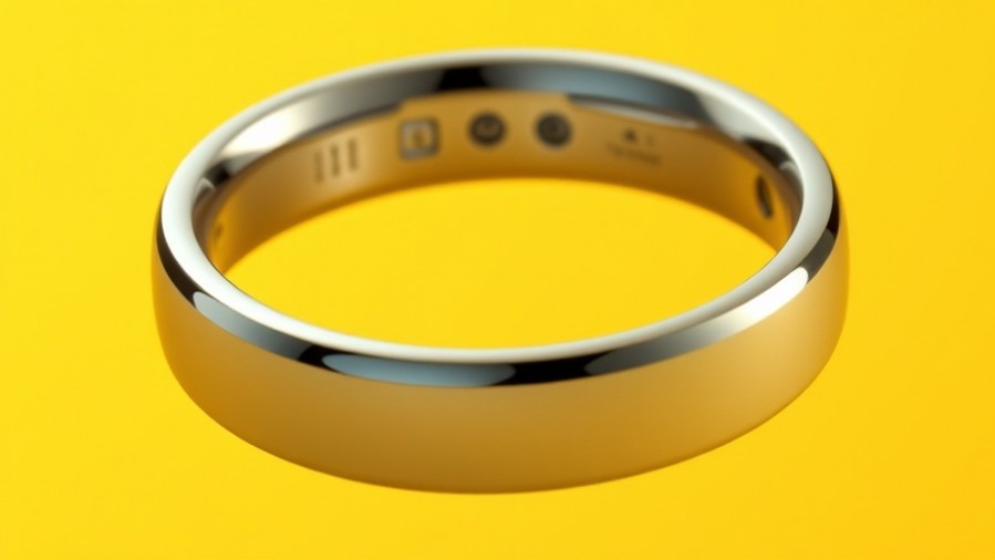 Elegant Oura smart ring on a gradient yellow background showcasing Black Friday wellness tech savings.