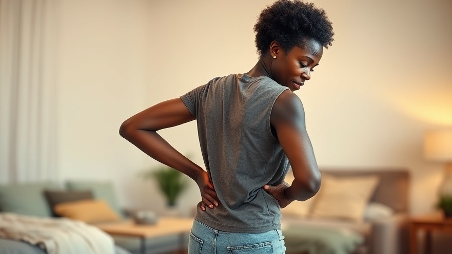 An attractive Black woman in pain, highlighting spinal flexibility and spine exercises.