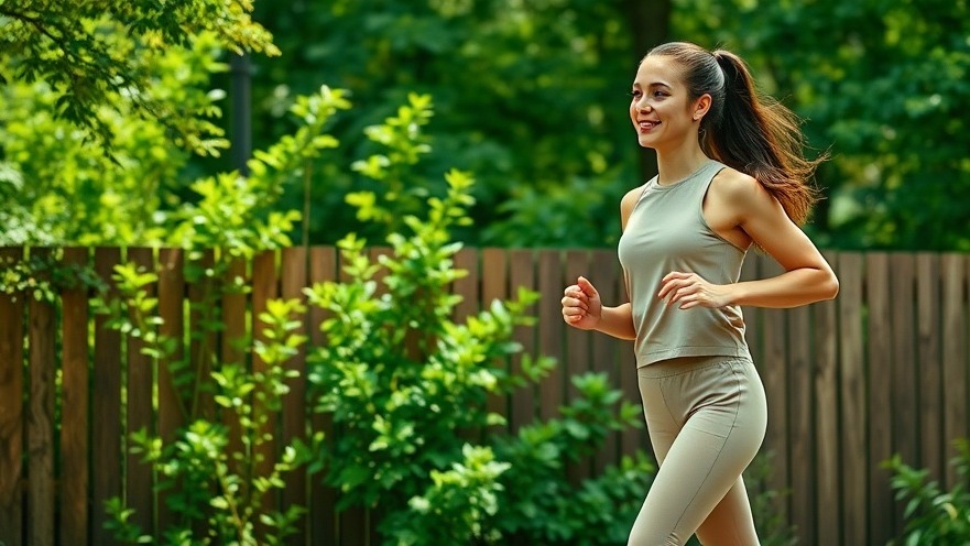 Young woman power walking outdoors, showcasing daily walking benefits in a serene setting.