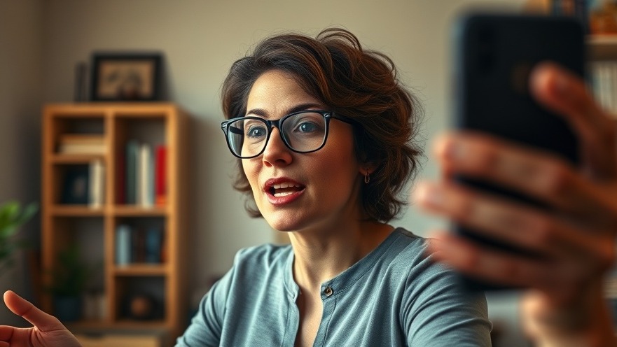 Confident woman discussing hormonal balance and stress management in a warm home office.