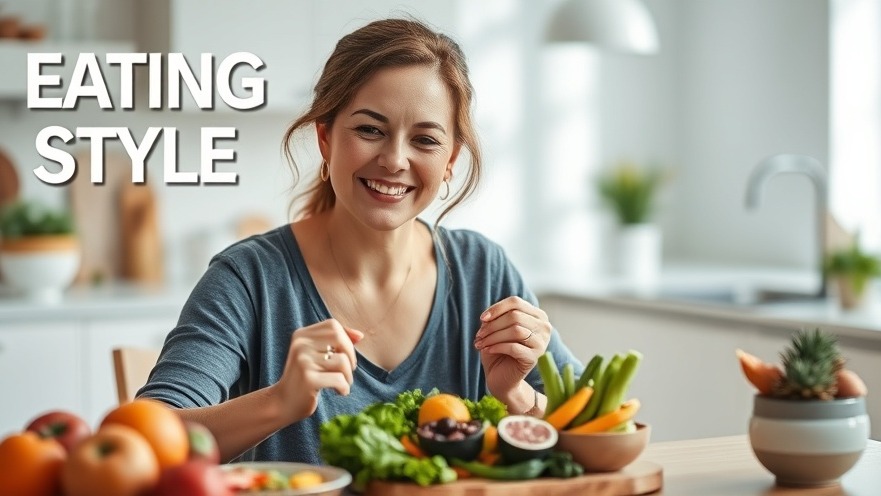 Confident woman savoring a colorful meal, embodying a healthy diet and mindful eating.