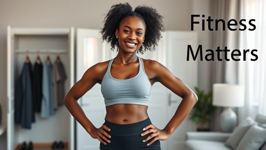 Athletic Black woman preparing for her fitness journey in a modern bedroom.