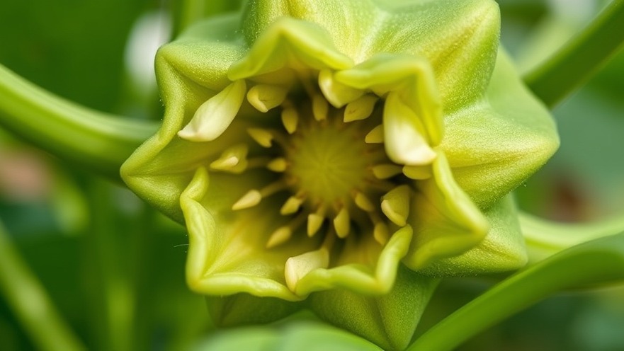 Close-up of a blooming okra flower symbolizing body wellness and a healthy lifestyle.