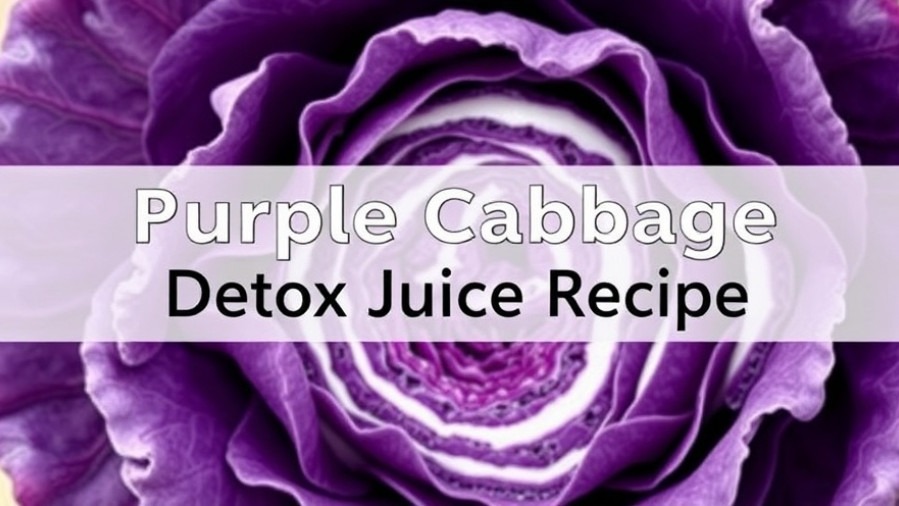 'Purple Cabbage Detox Juice Recipe' sign promoting gut health and detox pathways.