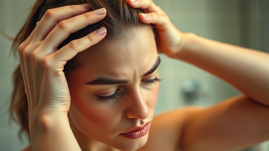 Close-up of a person massaging scalp in a calming bathroom, enhancing detoxification for hair growth.
