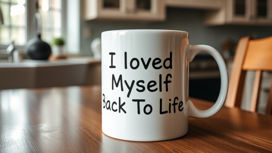 Inspirational mug promoting healing after 50 and self-care at any age.
