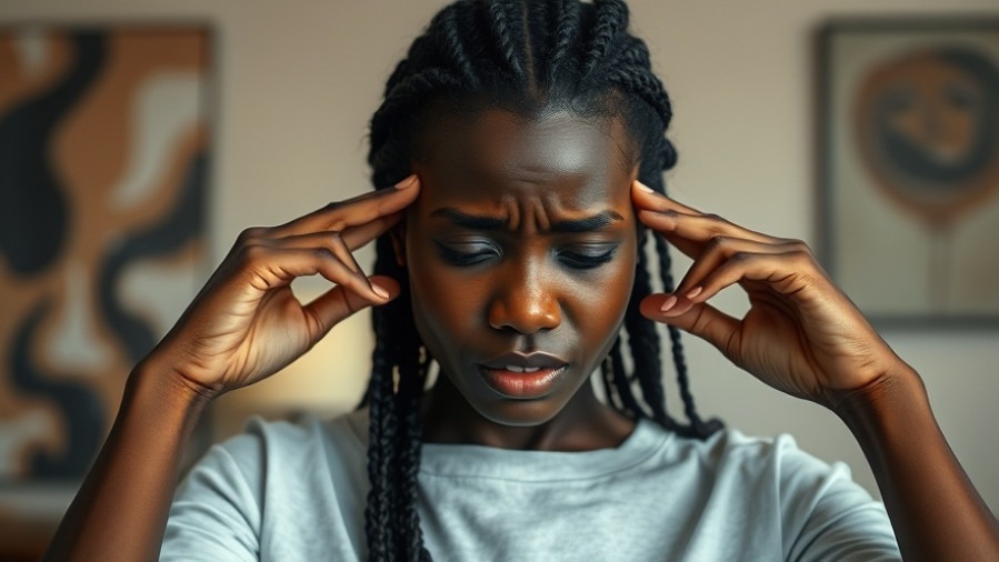 Young Black woman in pain, illustrating chronic stress impact and anxiety management.