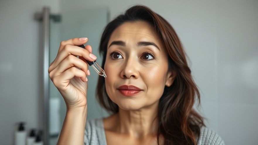 48-year-old woman applying skincare for aging, embracing confidence in beauty.