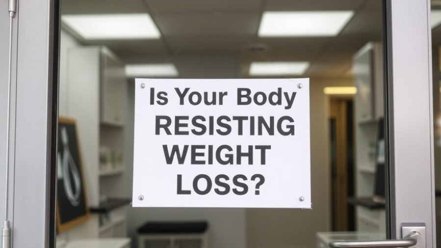 Sign in doctor's office asking about weight loss resistance and emotional eating