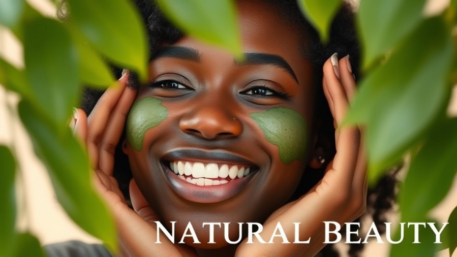 Joyful young Black woman applying a natural remedy face mask, showcasing wellness tips.