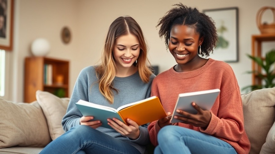 Young women practicing goal setting in a cozy living room, focused on self-improvement.
