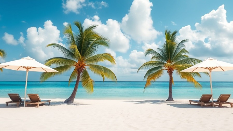 Serene tropical beachscape ideal for winter wellness retreats and healthy travel destinations.