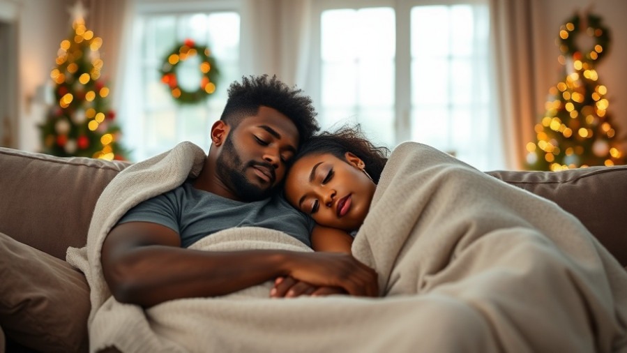 Black couple napping peacefully, showcasing benefits of rest during holidays.