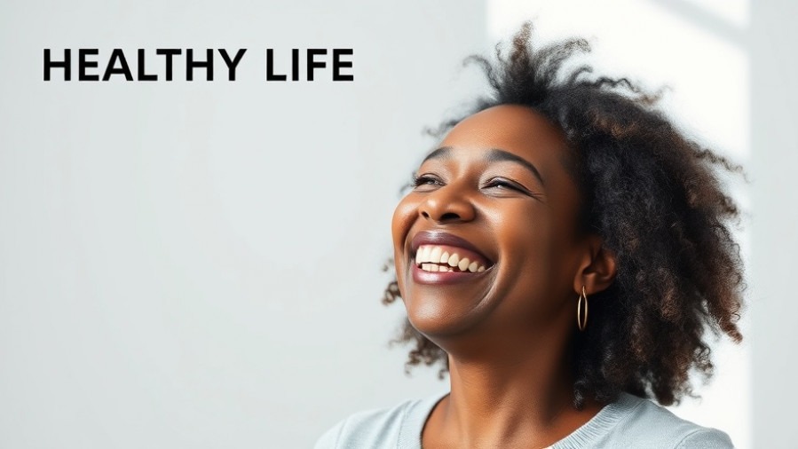 Joyful Black woman radiating confidence with healthy skin and hair after 50.