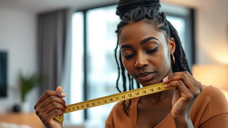 Focused Black woman measuring tape in a modern condo, reflecting condo life realities.