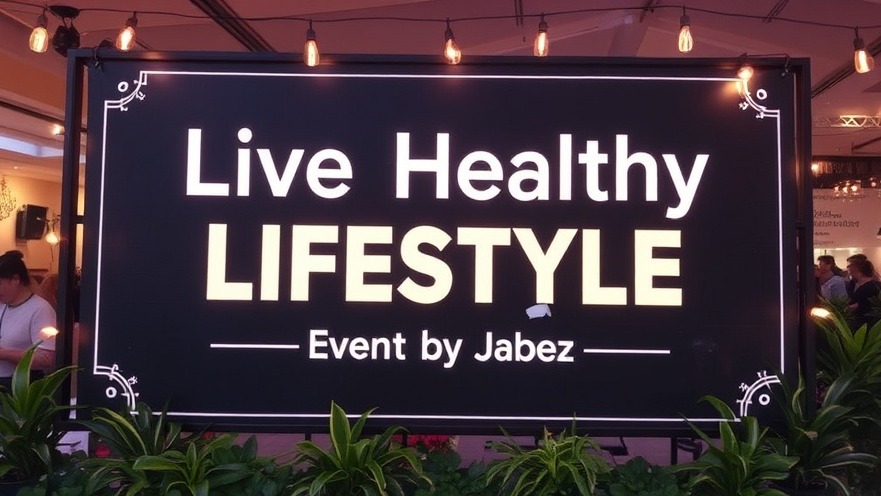 Sign for 'Live Healthy Lifestyle Event by Jabez' promoting sustainable living.