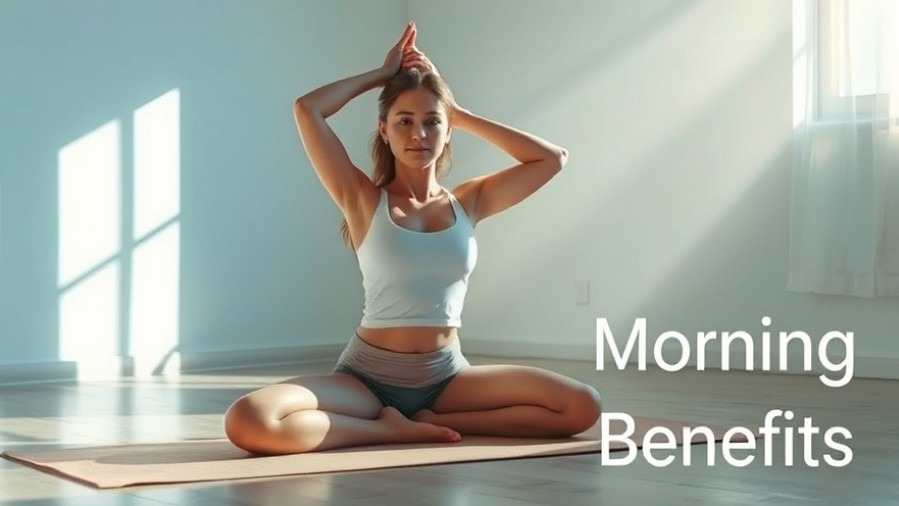 Young woman doing gentle yoga stretches in morning light, exploring morning yoga benefits.