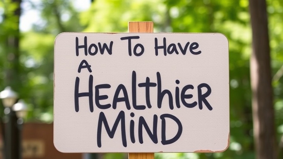 A sign reading 'How To Have A Healthier Mind' promoting mental clarity and mindfulness.