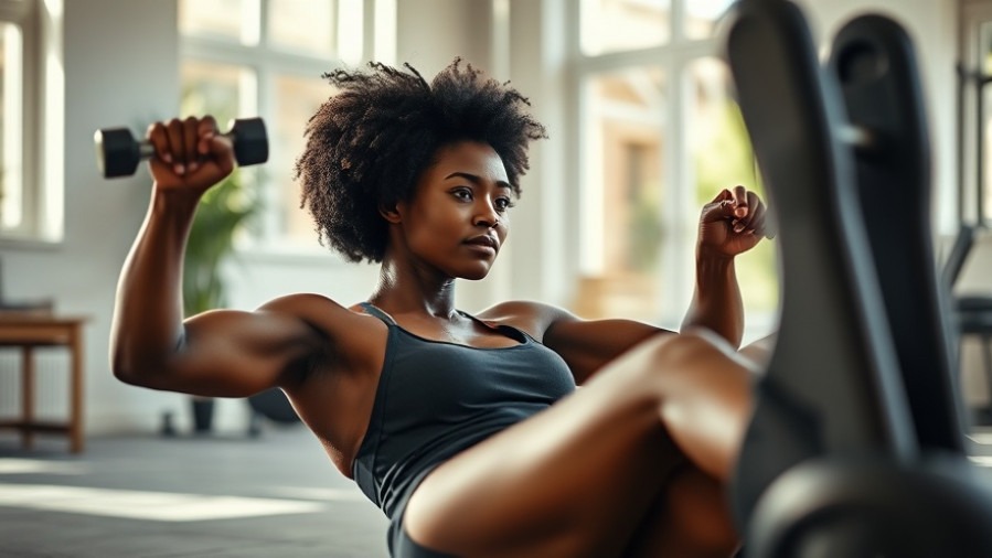 African American woman focused on sit-ups, enhancing core strength in a serene indoor space.