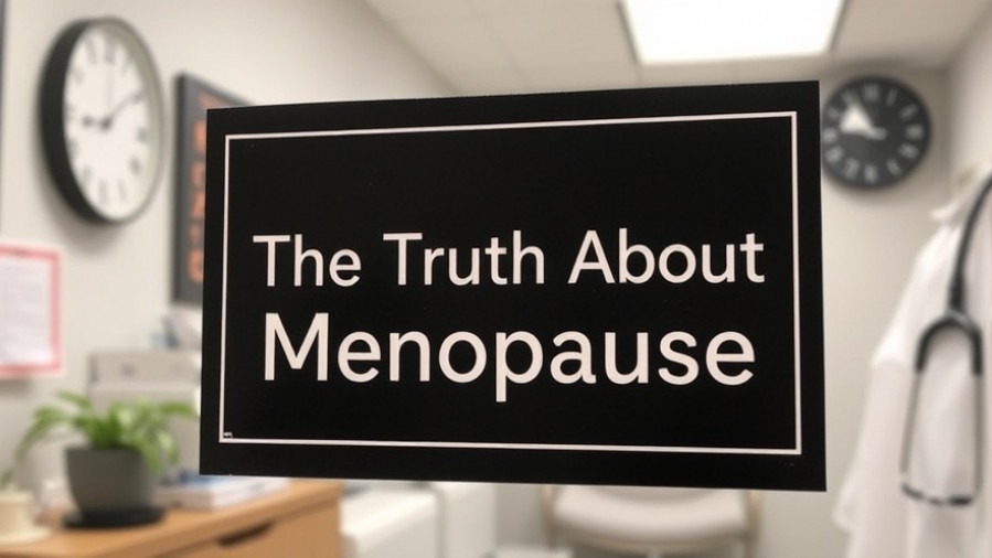 Sign in a doctor's office reading 'The Truth About Menopause' for menopause symptoms support.