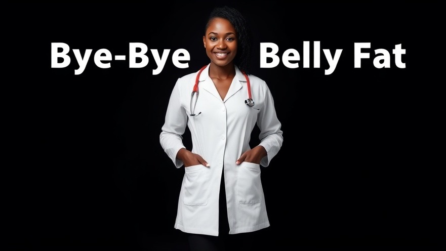 Confident Black woman in a doctor's coat promoting liver health tips and weight loss.