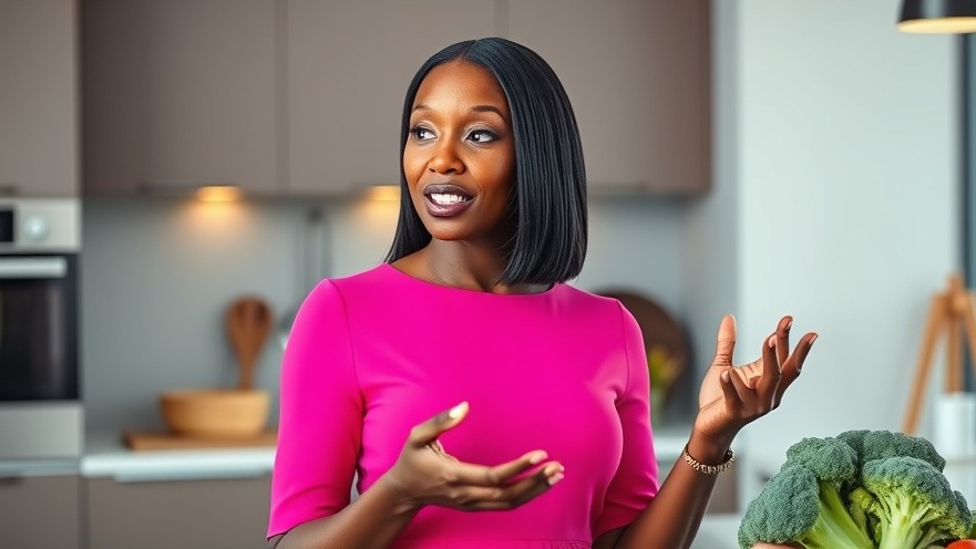 Professional Black woman discussing effective weight loss strategies in a modern kitchen.