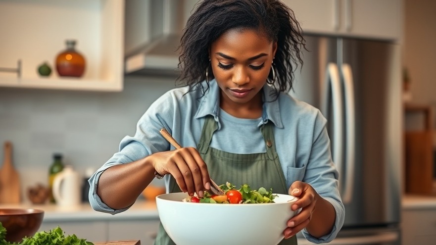 Focused Black woman preparing a healthy tofu recipe in a modern kitchen.