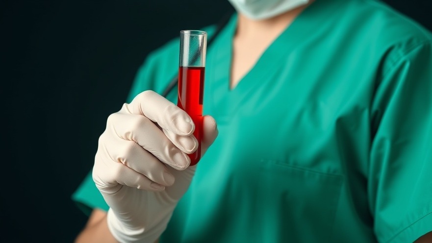 Healthcare worker holding a test tube for health tests on chronic disease.
