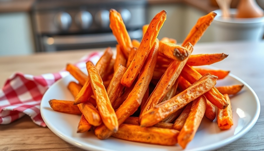 Crispy baked carrot fries on a white plate.