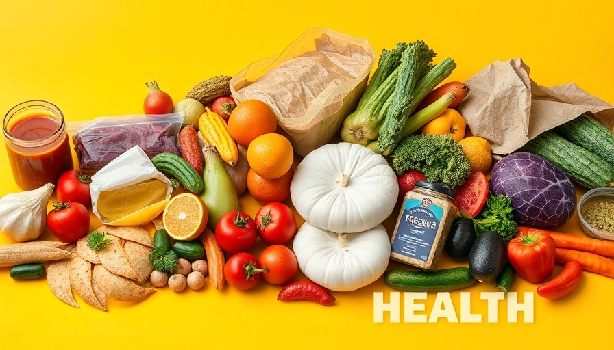 How processed foods affect gut health with contrasting food images.