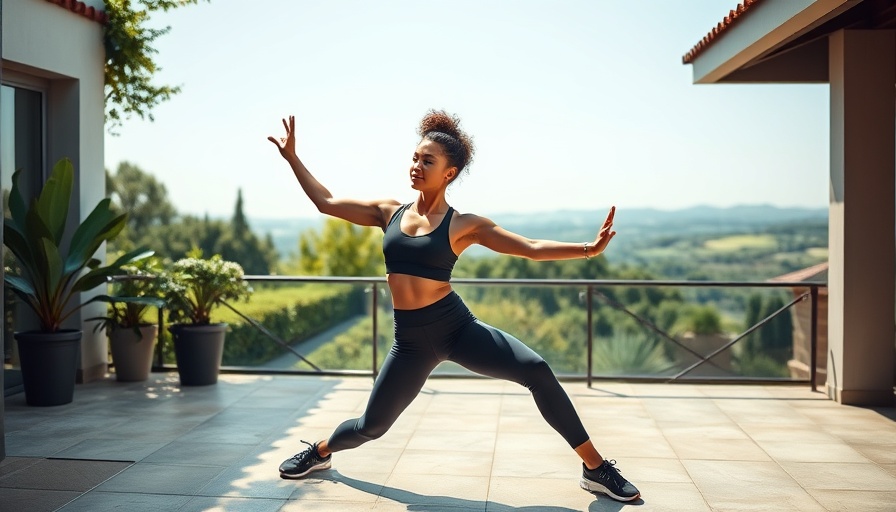 Athletic woman exercising outdoors, movement after 35