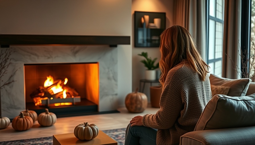 Woman lighting fireplace, cozy fall activities, warm and serene atmosphere.