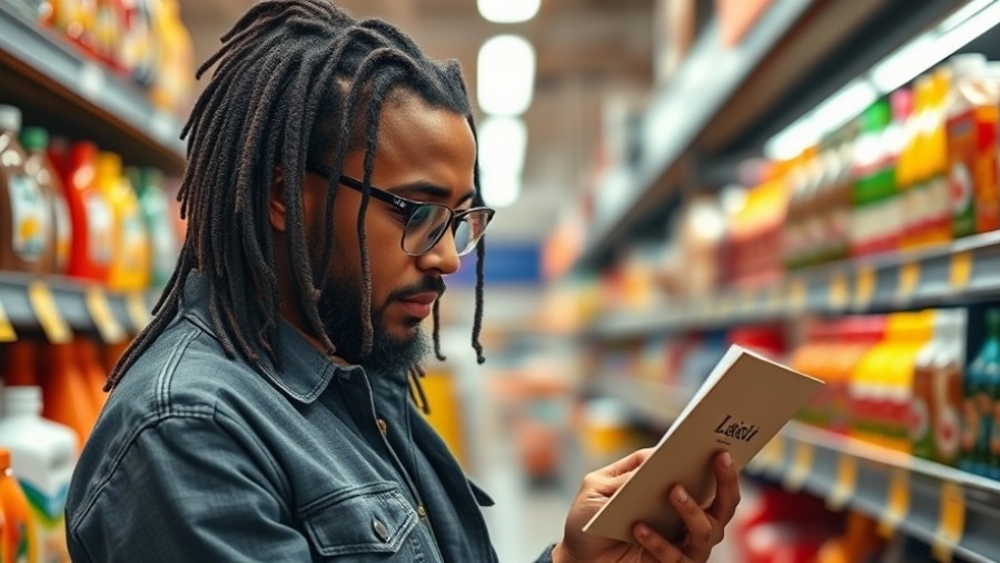 Man reading product label in a store, exploring wellness marketing strategies.