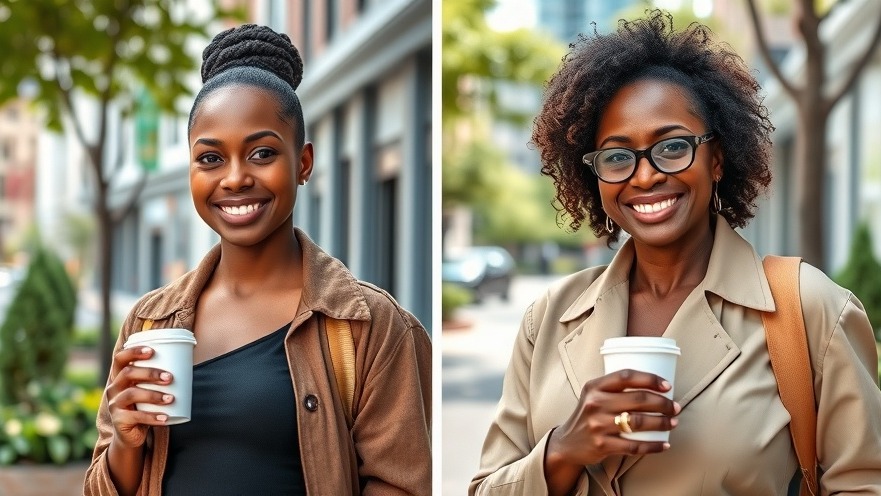Stylish Black woman embracing emotions through self-care tips in a sunny urban setting.