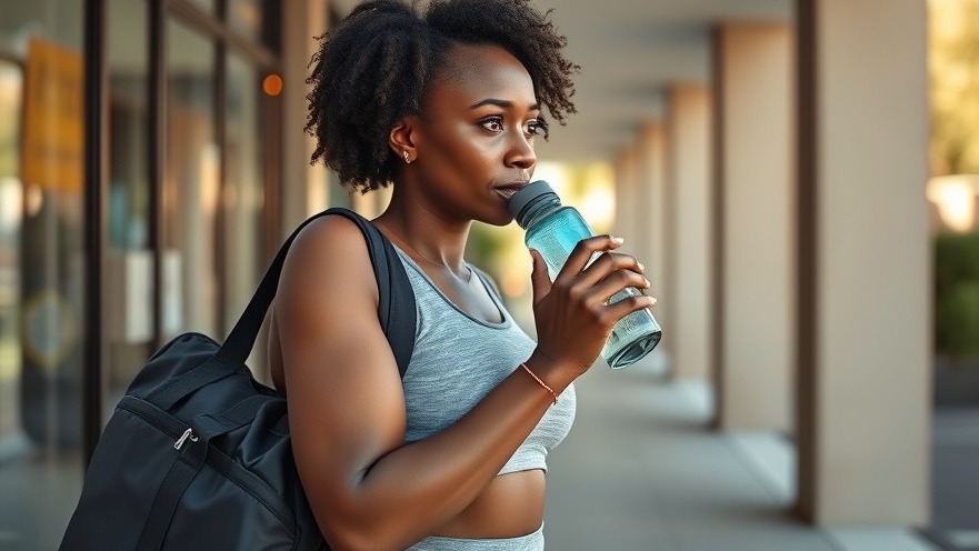 Confident Black woman embracing self-care after 50 post-workout with a gym bag.