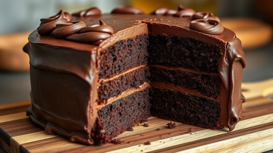Delicious vegan chocolate cake with layers, perfect for family baking and healthy desserts.