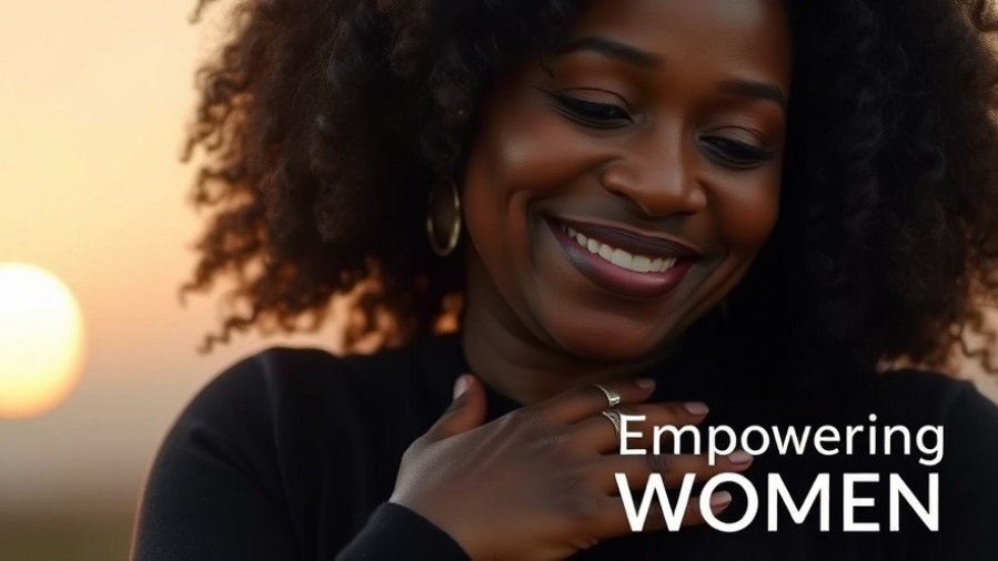 Empowering women in mental health and self-discovery, warm sunrise backdrop.