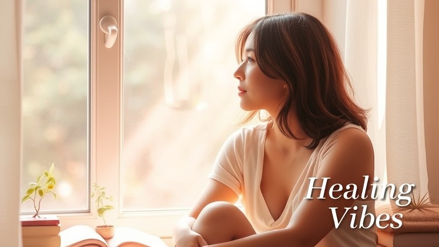 Warm-toned image of a person in self-care, reflecting on personal growth by a window.