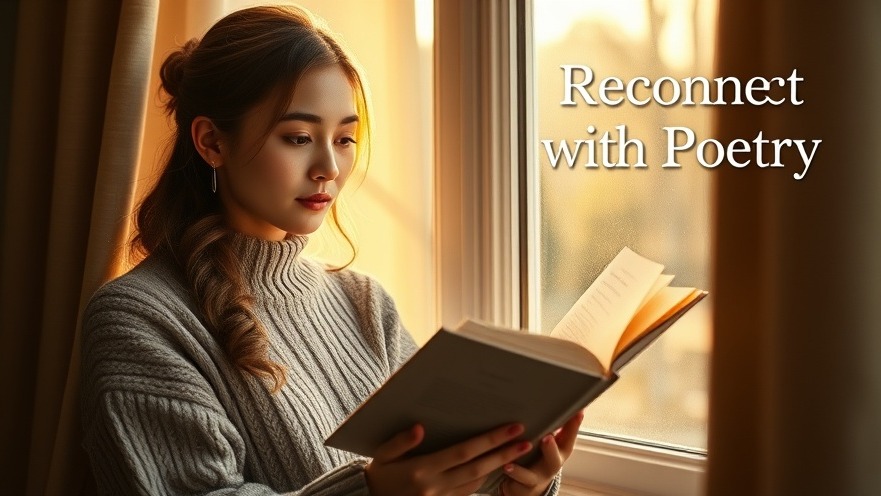 A young woman in a cozy sweater reading emotional poetry collections by a sunlit window.