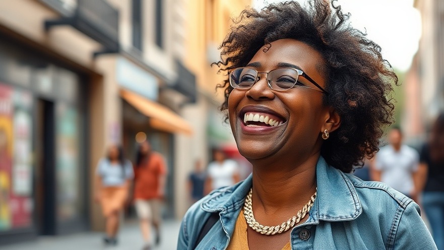 Stylishly confident Black woman over 50 embracing healthy living and wellness.
