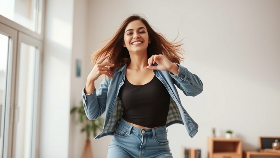 Energetic young woman demonstrating daily exercise tips for health and wellness.