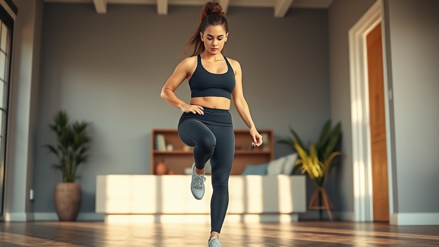 Athletic woman balancing on one foot, embodying an active lifestyle and overcoming fear of falling.