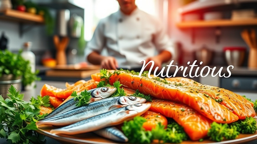 Nutritious feast: Chef prepares vibrant fish dishes featuring salmon and mackerel.