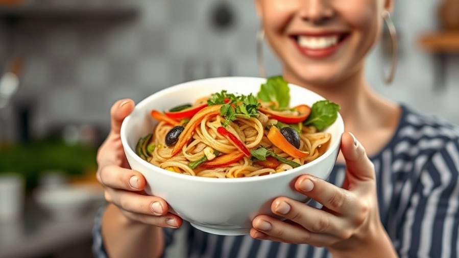 Delicious healthy noodle recipes with smoked tofu, vibrant veggies in a cozy kitchen.