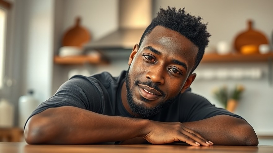 Young Black man sharing healthy cooking tips in a cozy kitchen setting.