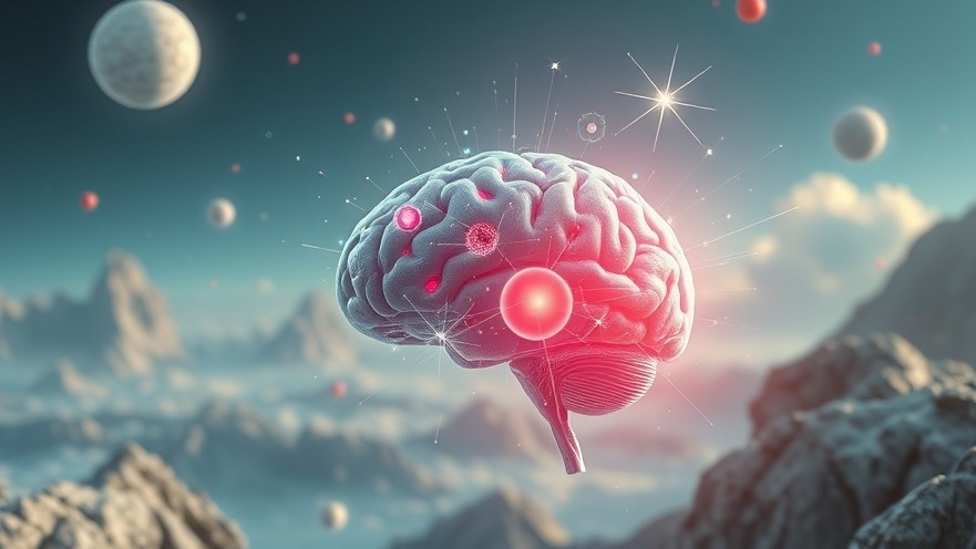 Futuristic brain in a surrealistic view, showcasing advanced neural connections.