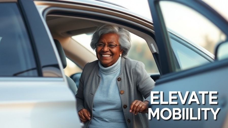 Elderly Black woman smiles confidently stepping into a car, showcasing senior fitness routines.